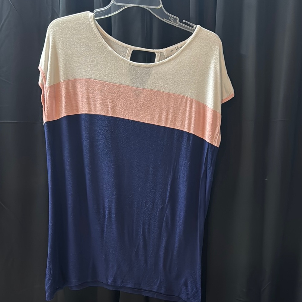 💰Cream and Pink Short Sleeve Tee